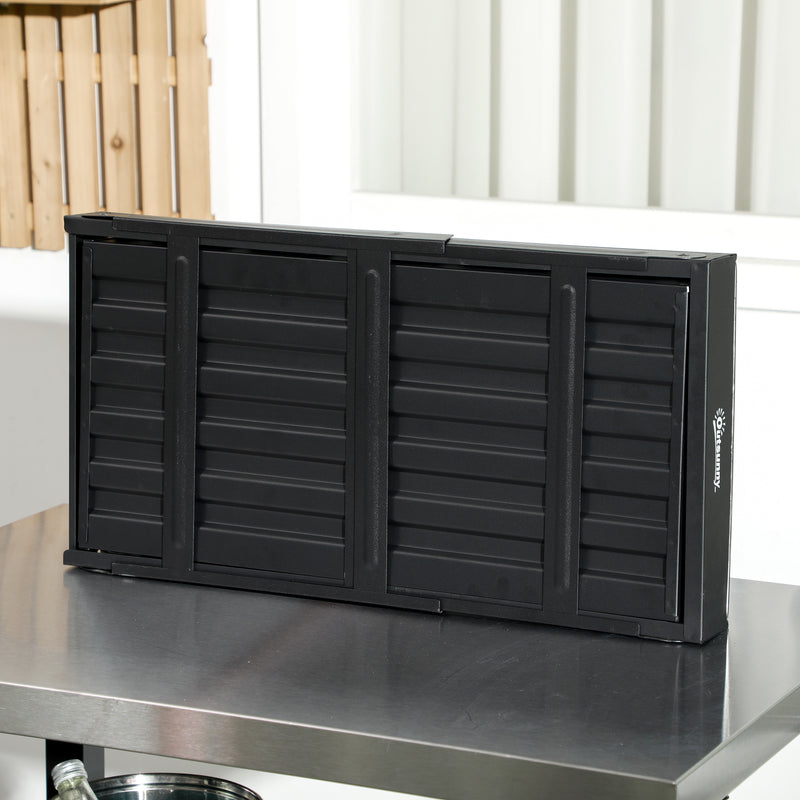 Portable Black Charcoal BBQ Grill with Folding Legs for Outdoor Cooking by Outsunny
