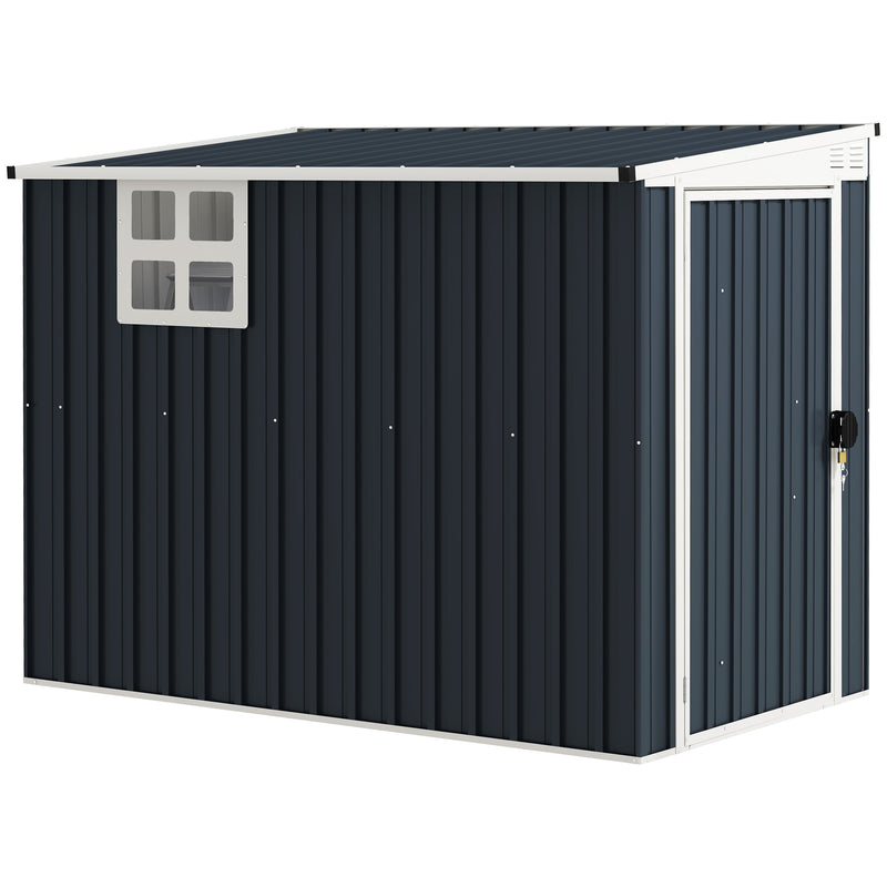 Metal Garden Storage Shed with Lockable Door and Ventilation for Outdoor Use Dark Grey