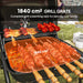 Red Portable Charcoal BBQ Grill with Large Cooking Area Shelves and Wheels by Outsunny