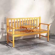 Outsunny Wooden Bench with Liftable Middle Table, Outdoor Bench, Patio Loveseat for Porch, Garden, Seats 2-3 People AOSOM