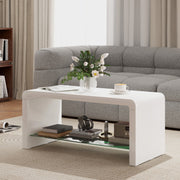 Curved White High Gloss Coffee Table Modern Design by HOMCOM