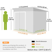 Metal Garden Storage Shed with Double Doors and Secure Lock for Tools and Bikes Dark Grey Outsunny