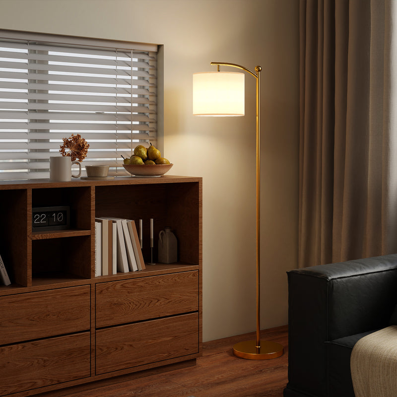 LED Floor Lamp with Remote Control for Living Room Ambient Light Gold Tone AOSOM