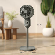 Oscillating Floor Fan with Adjustable Airflow for Home or Office Cooling Grey AOSOM