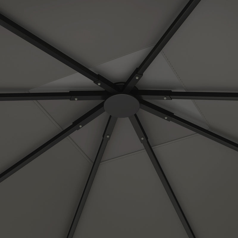 Grey 3m x 3m Gazebo Canopy Replacement Cover Water Resistant with UPF30+ by Outsunny