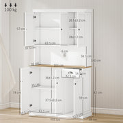 Freestanding Kitchen Storage Cabinet with Open Countertop and Drawer 180cm White