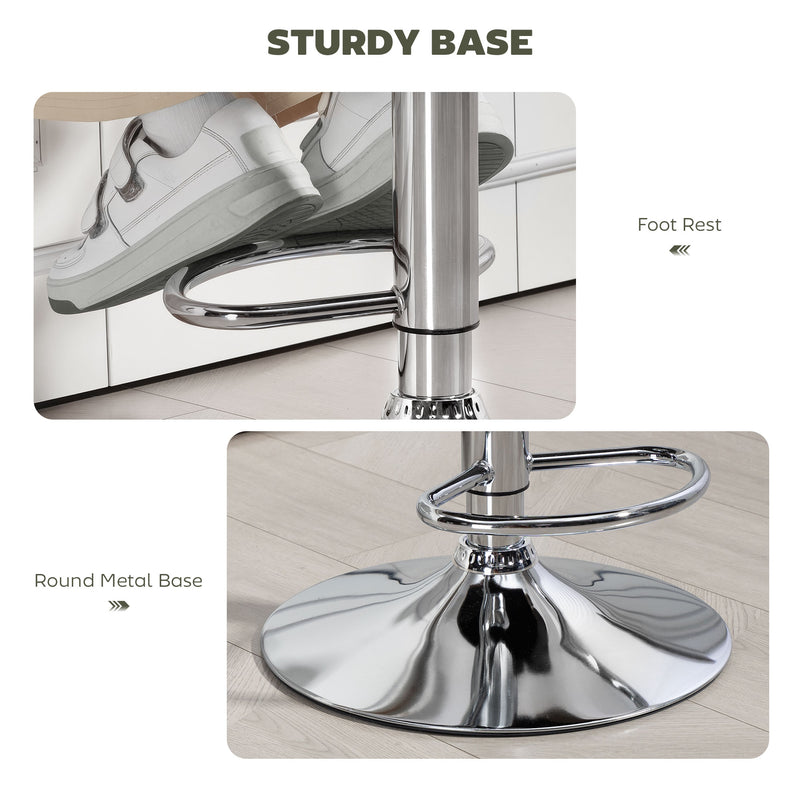 Height Adjustable Swivel Bar Stool with Backrest and Armrests for Home Kitchen Green