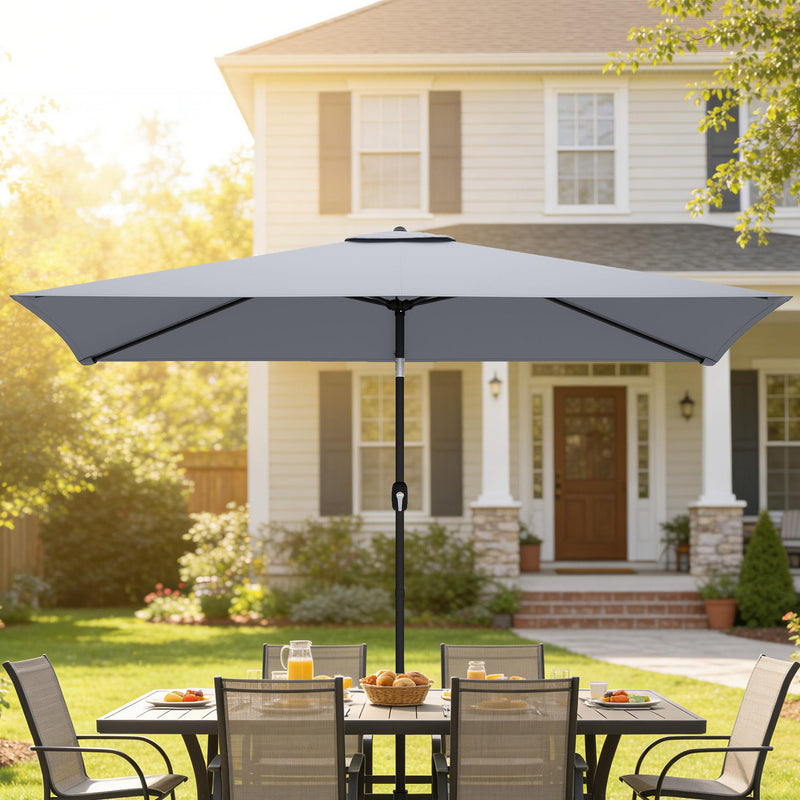 Garden Parasol with Adjustable Tilt for All Day Shade and Comfort Light Grey