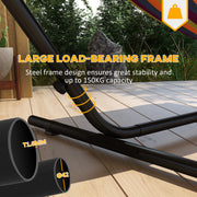 Black Steel Hammock Stand With Side Tray For Rope And Brazilian Style Hammocks