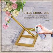 Metal Garden and Event Arch for Weddings Parties and Climbing Plants Gold Tone AOSOM