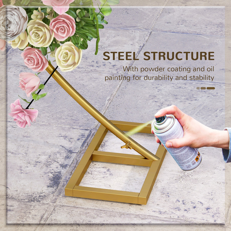 Metal Garden and Event Arch for Weddings Parties and Climbing Plants Gold Tone AOSOM