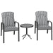 Grey 3 Piece Garden Bistro Set with Recliner Chairs and Cushions by Outsunny