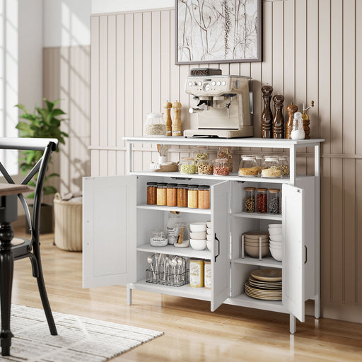 Kitchen Sideboard with Adjustable Shelves for Organised Storage White AOSOM