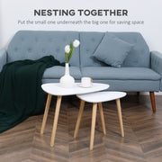 Rocking Chair and Nesting Side Tables Set for Relaxing and Organised Living Spaces White Homcom