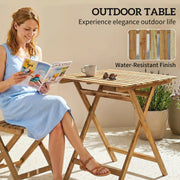 Small Folding Garden Table for Easy Outdoor Dining and Entertaining, Natural Acacia Wood Outsunny