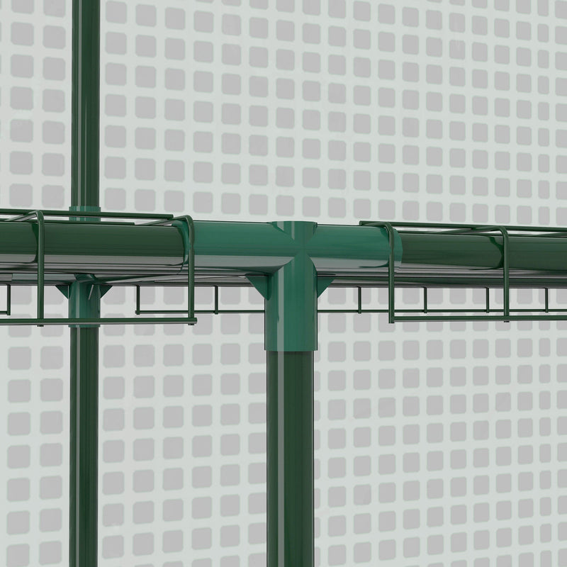 Walk In Garden Greenhouse With 12 Shelves And Roll Up Door For Plants Green