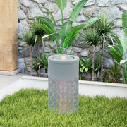 Light Grey Garden Water Fountain with LED Lights Adjustable Flow 30 cm Indoor Outdoor by Outsunny