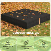 Sandpit Cover Waterproof Outdoor Protector Keeps Sand Clean and Dry Black AOSOM