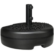 Black Half Parasol Umbrella Base Fillable With Water or Sand by Outsunny