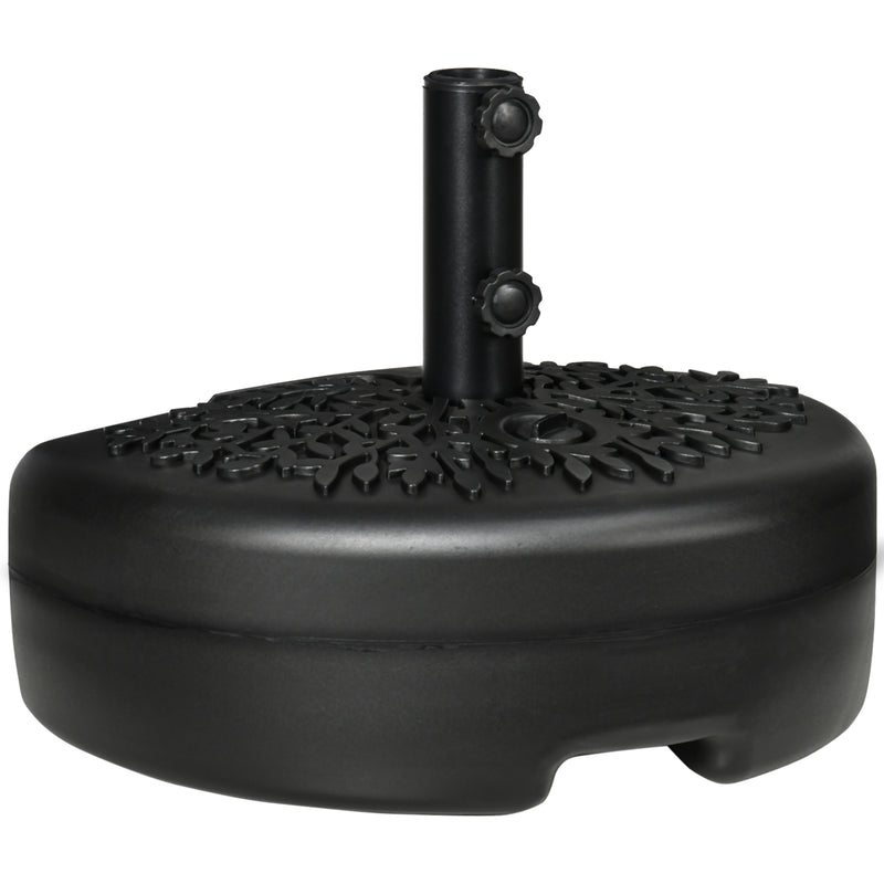 Black Half Parasol Umbrella Base Fillable With Water or Sand by Outsunny