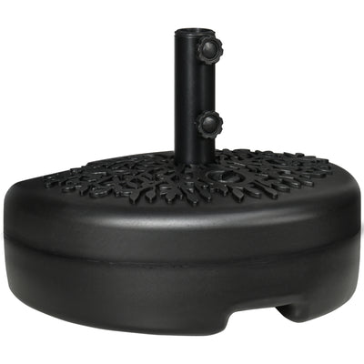 Black Half Parasol Umbrella Base Fillable With Water or Sand by Outsunny
