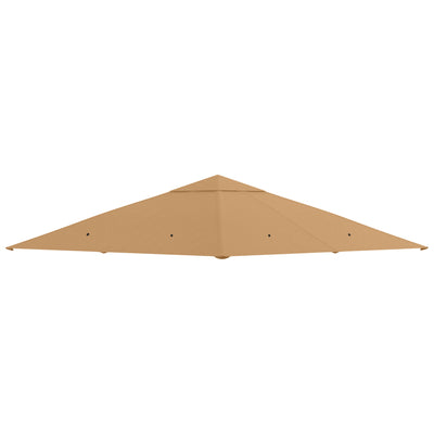 3 x 3 m Garden Gazebo Roof Canopy Replacement With Drainage Holes Top Cover Beige AOSOM