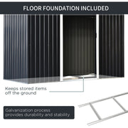 Panel showing the included galvanised steel floor foundation frame that keeps stored items off the ground