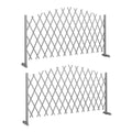 Freestanding Expandable Garden Fence Set for Instant Privacy or Patio Screening Dark Grey Outsunny
