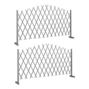Freestanding Expandable Garden Fence Set for Instant Privacy or Patio Screening Dark Grey Outsunny