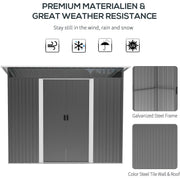 Weather resistance panel with wind, snow, rain and sun icons, plus galvanised steel frame and colour steel wall swatches