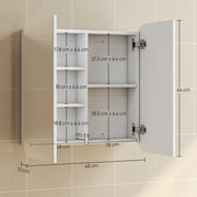 Arched Bathroom Mirror Cabinet with Adjustable Shelves for Storage and Organisation, White