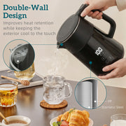 Electric Kettle with Fast Boil and Adjustable Temperature for Busy Family Mornings Black Homcom