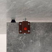 Folding Drop Leaf Dining Table with Storage Shelves and Wheels for Small Kitchens Cement Grey