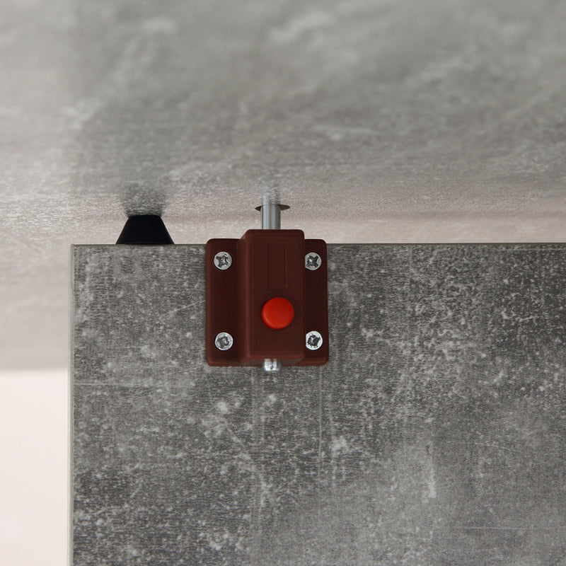 Folding Drop Leaf Dining Table with Storage Shelves and Wheels for Small Kitchens Cement Grey