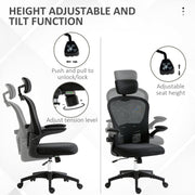 Black Ergonomic Office Chair With Mesh Back Lumbar Support And Adjustable Headrest