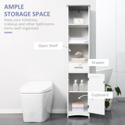 3 Piece White Bathroom Furniture Set Tall Storage Cabinet Sink Unit with Shelves and Drawers by kleankin