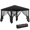 Black 3 x 3m Pop Up Gazebo with Mesh Sidewalls and Carry Bag for Garden and Outdoor by Outsunny