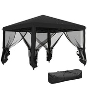 Black 3 x 3m Pop Up Gazebo with Mesh Sidewalls and Carry Bag for Garden and Outdoor by Outsunny