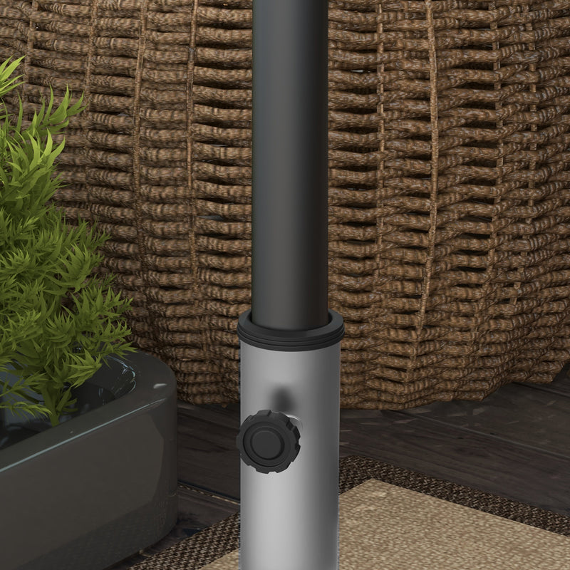 Grey 28kg Granite Parasol Base With Wheels And Handle For Heavy Duty Garden Use