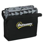 Reversible Black and Grey Outdoor Rug 182 x 274cm with Carry Bag for Garden or Camping