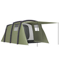 Inflatable 6 Person Family Tent with Fast Air Beam Setup and Separate Living Area Olive Green