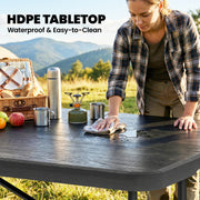 Folding Garden Table and 4 Chairs Set for Outdoor Dining and Easy Storage, Black Outsunny