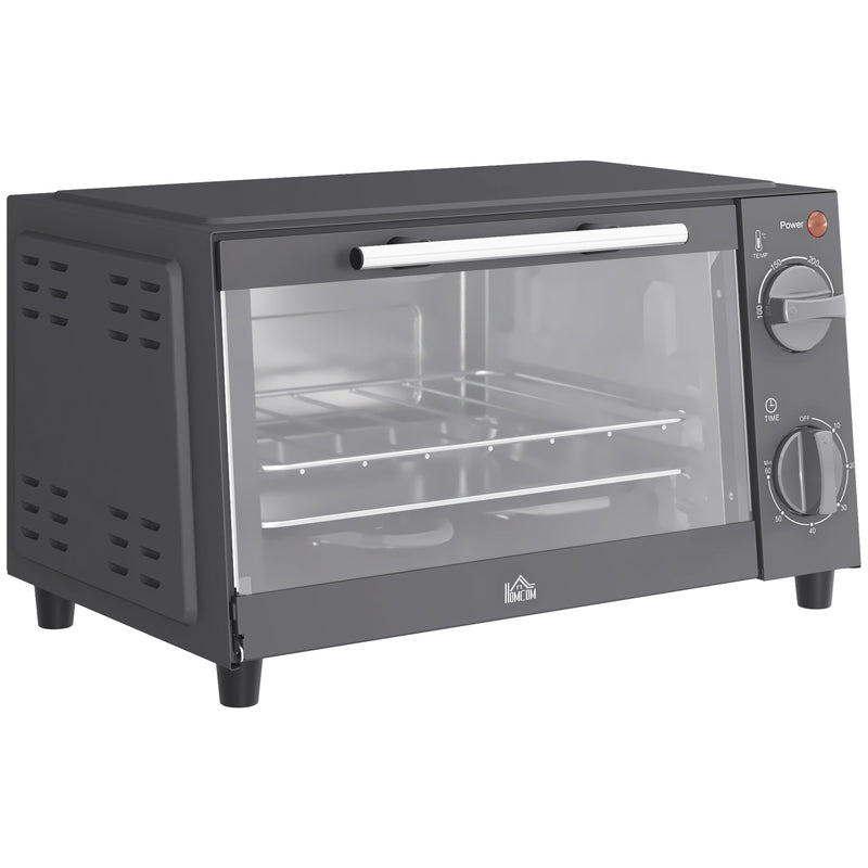 9L Mini Electric Countertop Oven With Timer and Grill Function Ideal for Small Kitchens Grey
