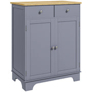Kitchen Storage Cabinet with Drawers and Adjustable Shelves for Organised Worktops Grey Oak Homcom