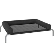 Raised Pet Bed for Medium Dogs or Cats with Cooling Mesh and Support Pillow Black AOSOM