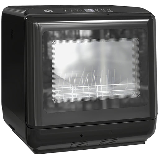 Mini Table Top Dishwasher with 6 Programmes LED Touch Control and Air Drying, White