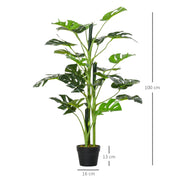 100cm Artificial Monstera Tree With Nursery Pot For Indoor Or Outdoor Display Green