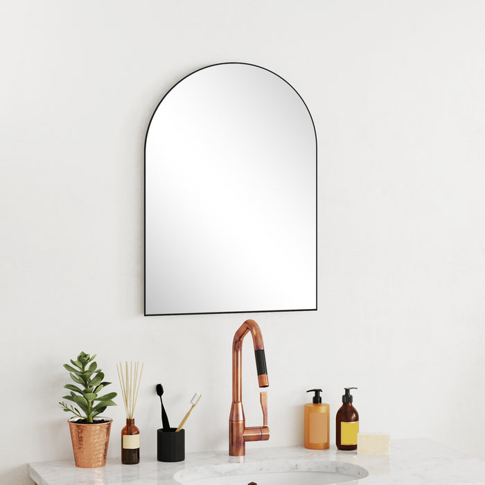 Black Arched Wall Mirror 50 x 70cm for Home or Bathroom by HOMCOM
