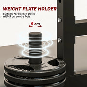 Adjustable Squat Rack for Safe Home Strength Training with Weight Plate Storage Black AOSOM