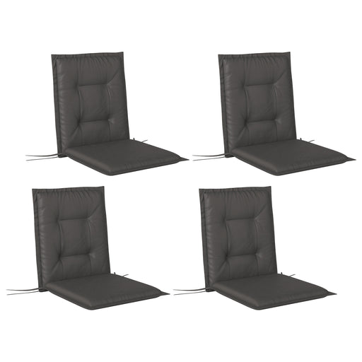 Set of Four Padded Garden Seat Cushions Charcoal Grey by Outsunny